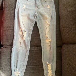 Distressed Light Blue Women's Jeans